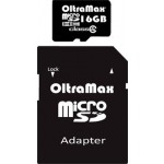 OltraMax Micro SDHC 16Гб Class4+адаптер