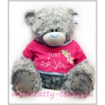 Мишка Teddy 70 см в красной футболке JUST FOR YOU