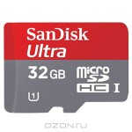 Sandisk microSDHC Mobile Ultra 32GB Class 10 с адаптером SD (SDSDQU-032G-U46A)